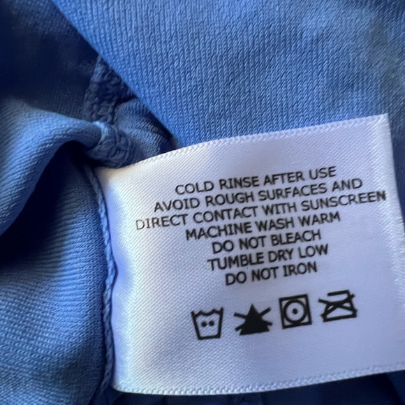 Coolibar Lawai Ruche UV Swim Shirt Sz Large UPF 50+ in Aura Blue Color Tol - Picture 14 of 16